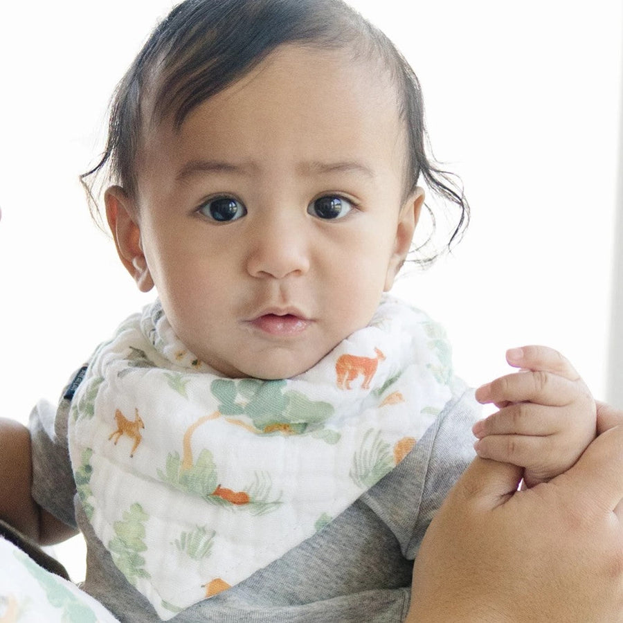 Classic Muslin Bandana Bibs - Forest Friends + Mudcloth