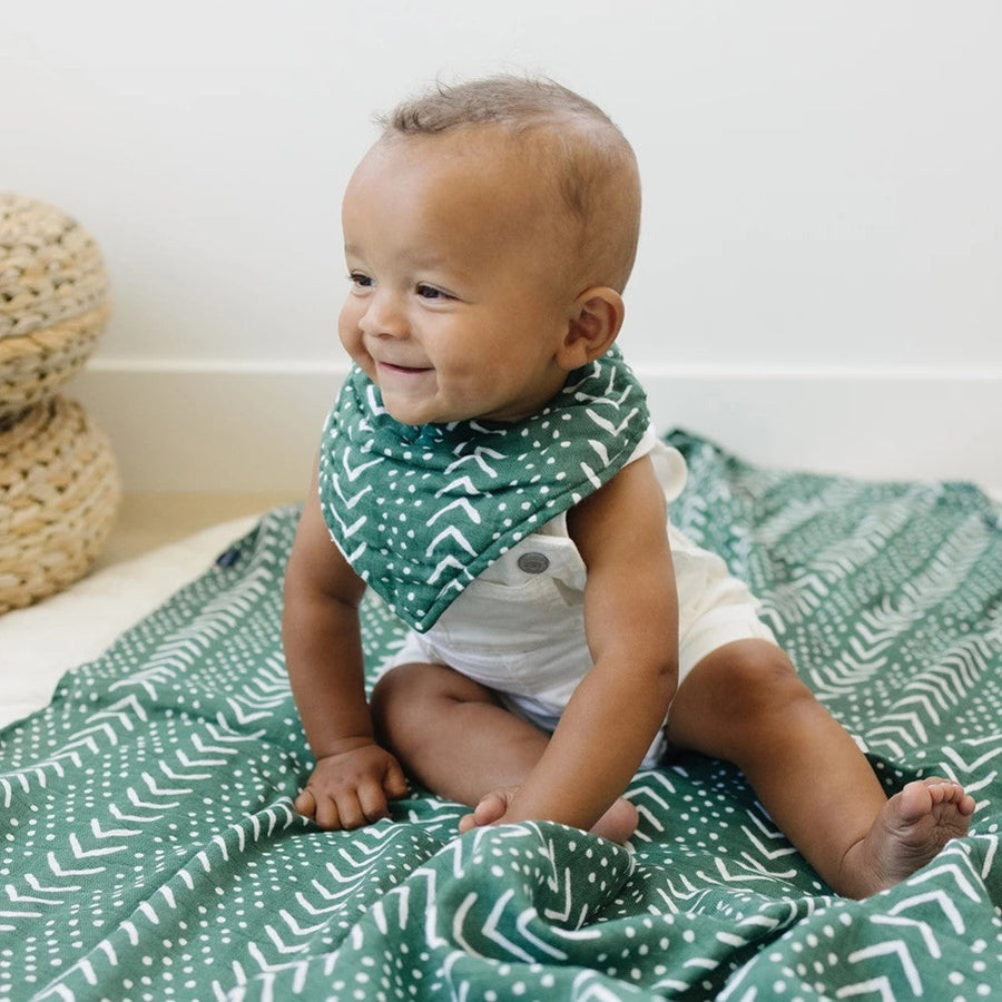 Classic Muslin Bandana Bibs - Forest Friends + Mudcloth