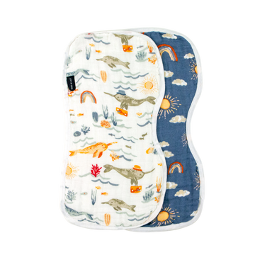 Classic Muslin Burp Cloths Set - Narwhal + Hello