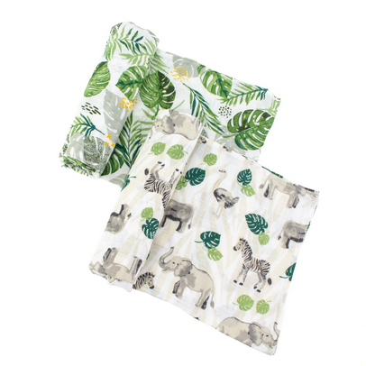 Classic Muslin Swaddle 2 pack - Jungle + Rainforest