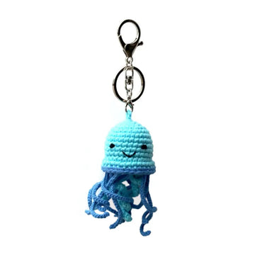 Crochet Backpack/Keychain Charm - Blue Jellyfish