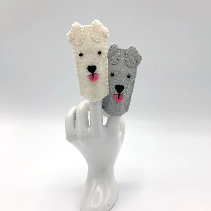 Handmade Felt Finger Puppet - Dog