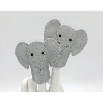 Handmade Felt Finger Puppet - Elephant