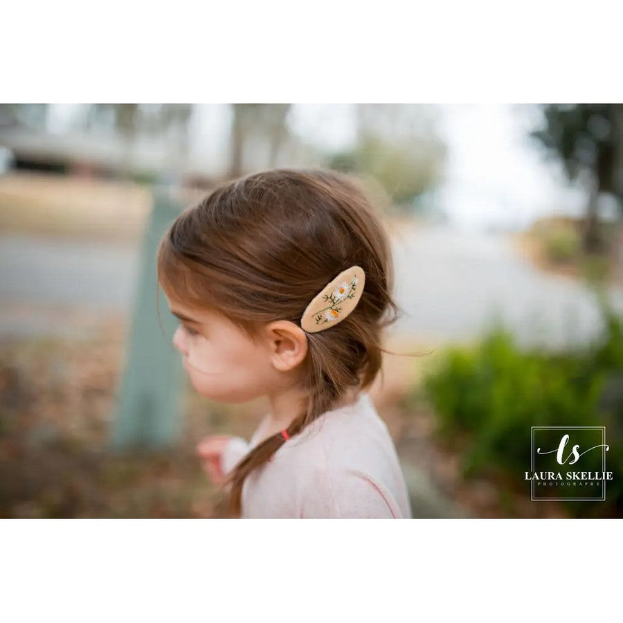 Embroidered Pop Clip Hair Accessory