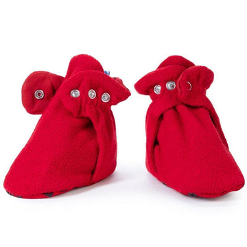 Fleece Baby Booties - Cherry Red