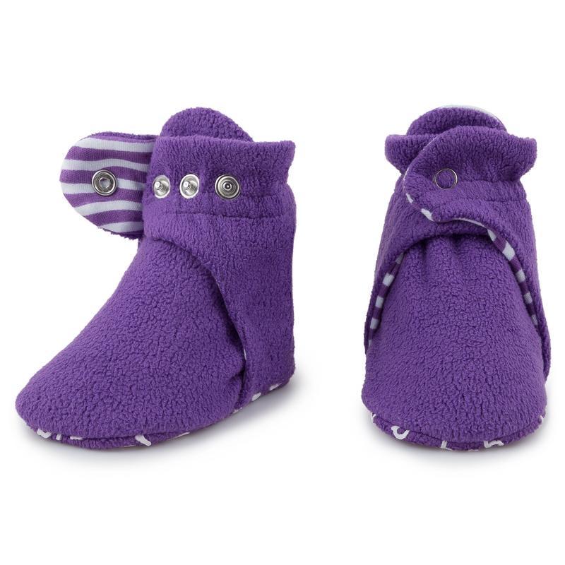 Fleece Baby Booties - Grape