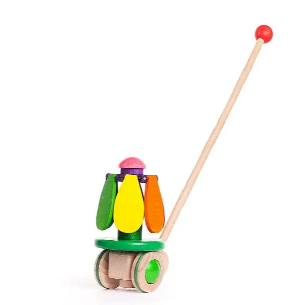 Flower Rainbow Animated Wooden Push Toy