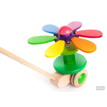 Flower Rainbow Animated Wooden Push Toy