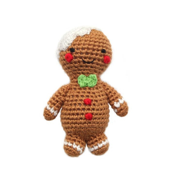 Gingerbread Cookie Hand Crocheted Teething Rattle