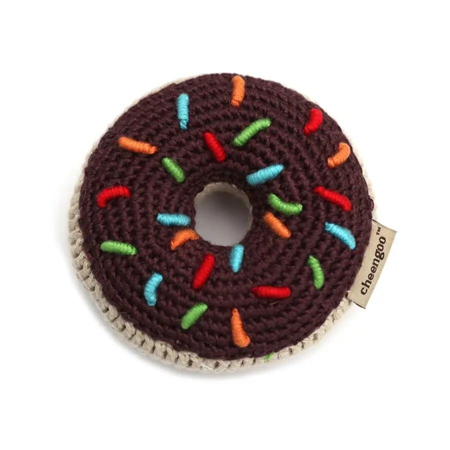 Hand-Crocheted Donut Teething Rattle/Play Food