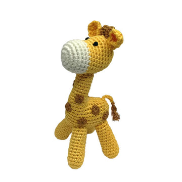 Handmade Bamboo Crochet Teething Rattle - Giraffe