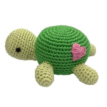 Handmade Bamboo Crochet Teething Rattle - Sea Turtle
