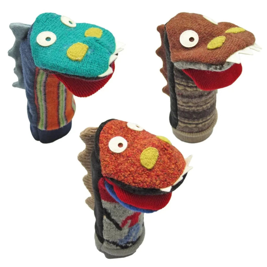 Handmade Upcycled Wool Animal Hand Puppets