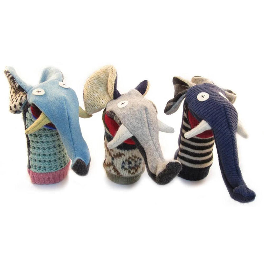 Handmade Upcycled Wool Animal Hand Puppets