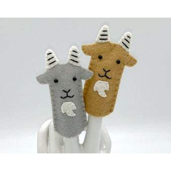 Handmade Felt Finger Puppet - Goat