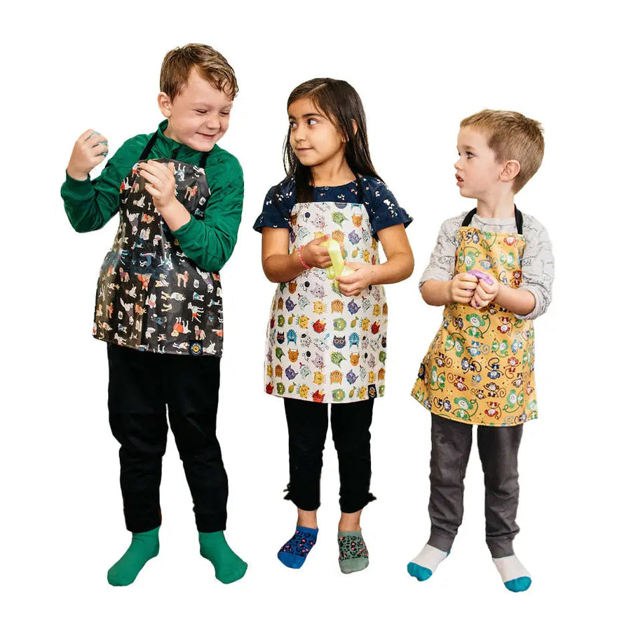 Kids Wipe Clean Apron - Plum Sheep