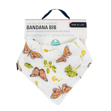 Luxury Muslin Bandana Bib - Butterfly