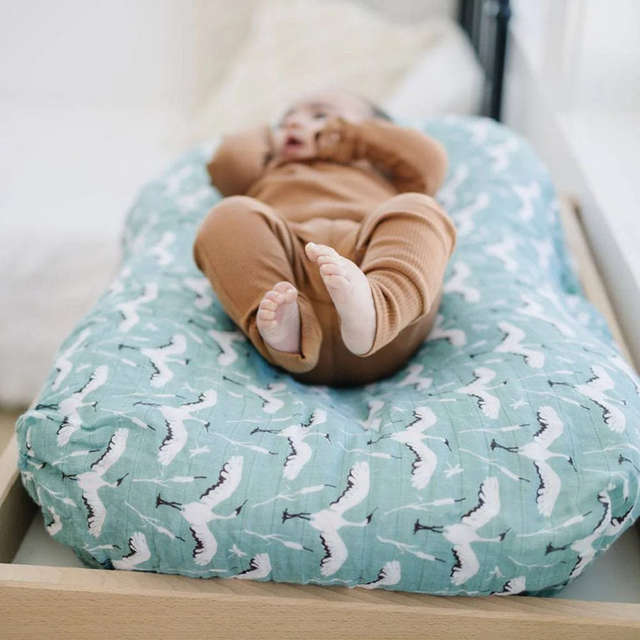 Oh So Soft Muslin Changing Pad Cover - Crane
