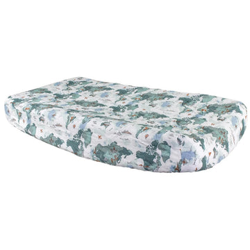Luxury Muslin Changing Pad Cover - World Map
