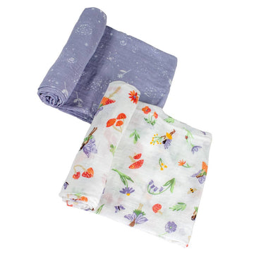Oh So Soft Muslin Swaddle 2-pack - Woodland + Fairy Dust