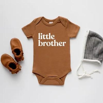 Organic Little Brother Short-Sleeved Baby Bodysuit