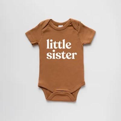 Organic Little Sister Short-Sleeved Baby Bodysuit