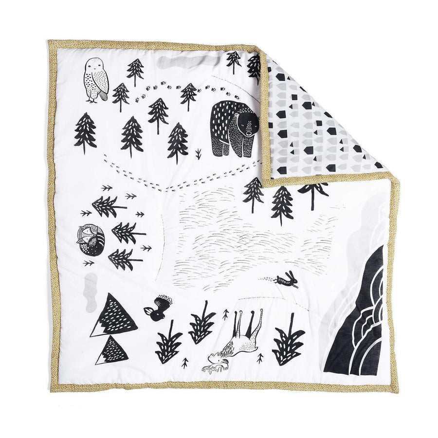 Organic Quilted Cotton Play Mat - Explore