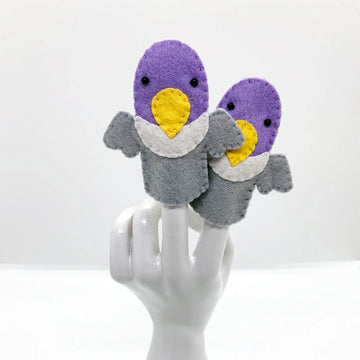 Handmade Felt Finger Puppet - Pigeon