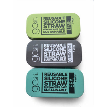 Reusable Silicone Straw in Travel Tin - Extra Wide