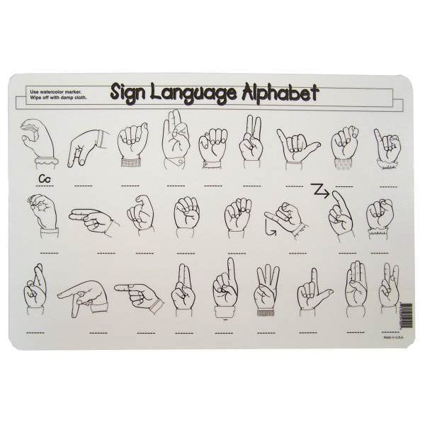 Sign Language Placemat / Wall Poster