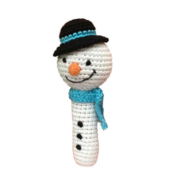 Snowman Hand Crocheted Teething Rattle