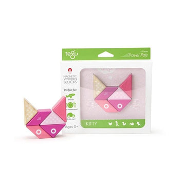 Travel Pal Magnetic Wooden Blocks Set - Kitty