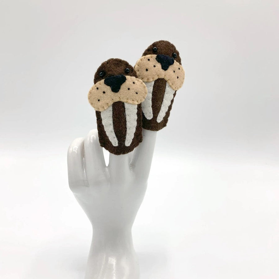 Handmade Felt Finger Puppet - Walrus