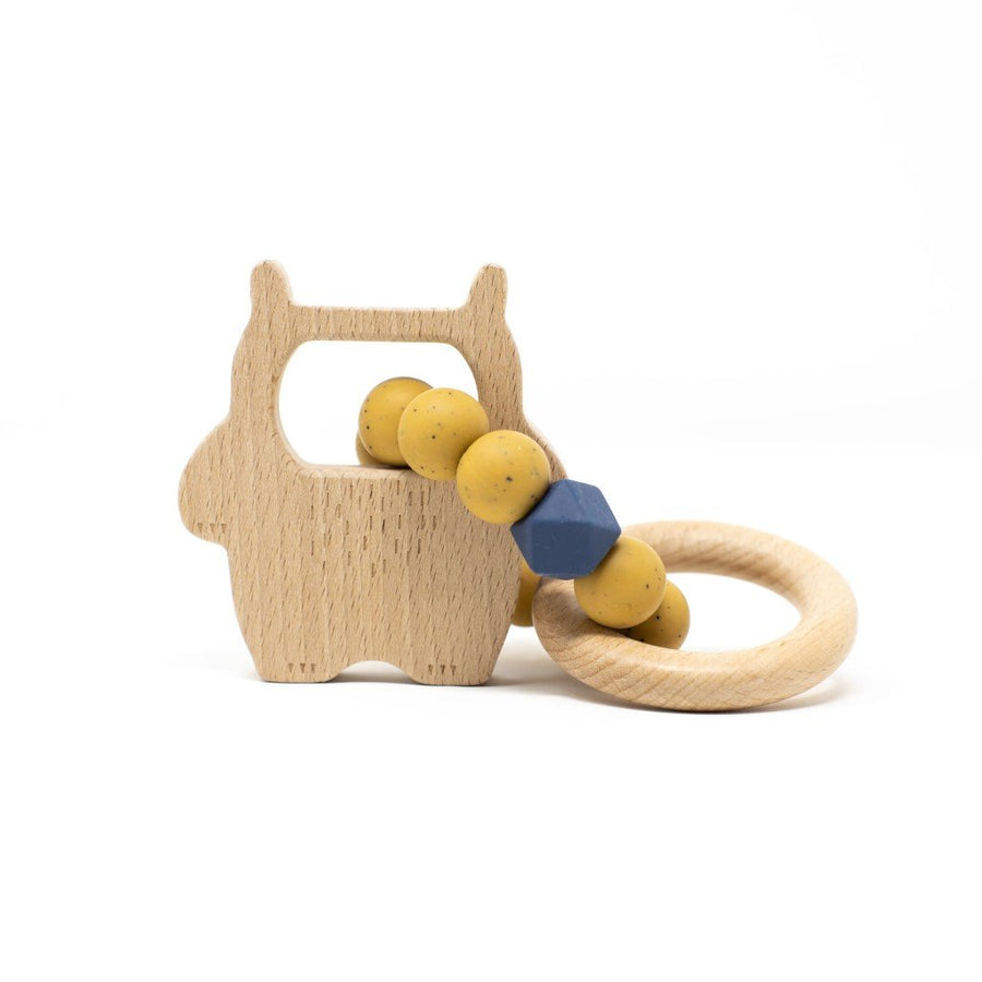 Wild Thing Silicone & Wood Teething Rattle